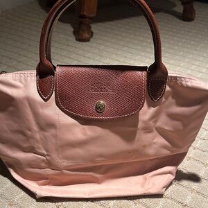Pink and Brown Women's Handbag